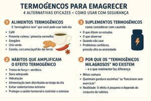 Descubra 4 alternativas eficazes de termogênicos para emagrecer — alimentos + hábitos + suplementos com segurança