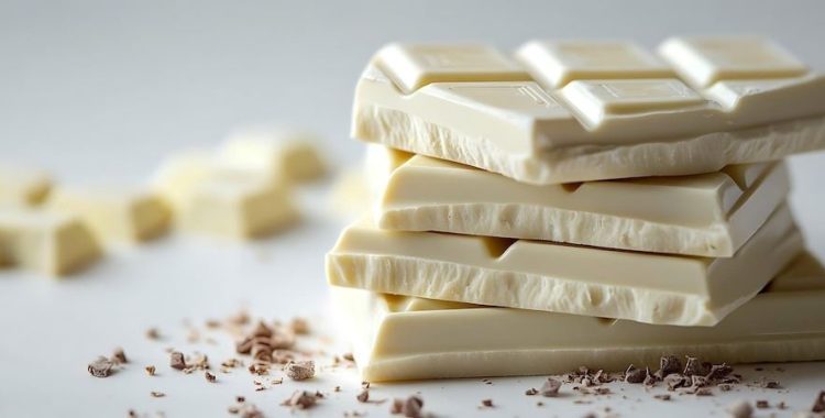 O chocolate branco energético com manteiga de cacau e maltodextrina