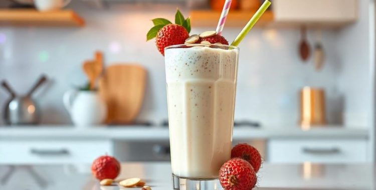 Esse Shake Energético de Lichia e Amêndoas é uma excelente opção para quem busca um lanche rápido, saudável e nutritivo